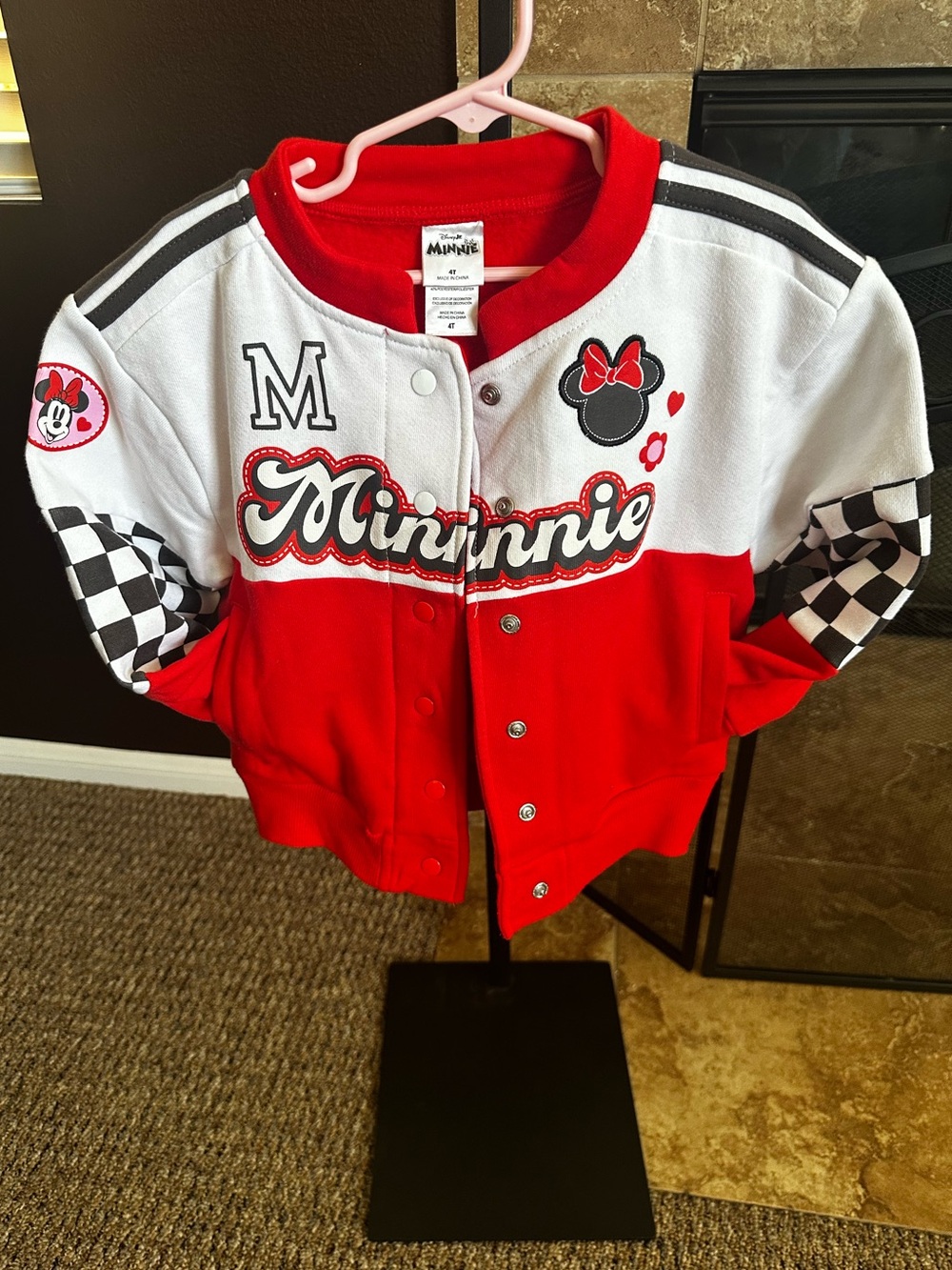 New•Disney Jr. Minnie Letterman Varsity Jacket. Sz. 4T